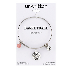 New Unwritten Basketball Charm Adjustable Bangle‎ Bracelet